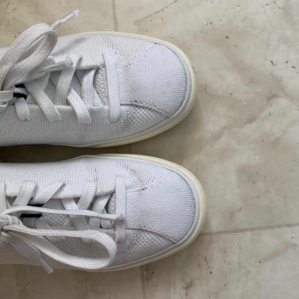 $149 Rothy's Knit Low Top Lace Up Light Weight Sneaker in Bright White Size 7.5 - Picture 10 of 15